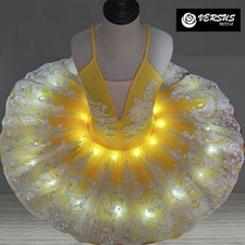 Vestito Tutù Saggio Danza Bambina Donna Con o Senza Luci LED Dance Tutu DANC152
