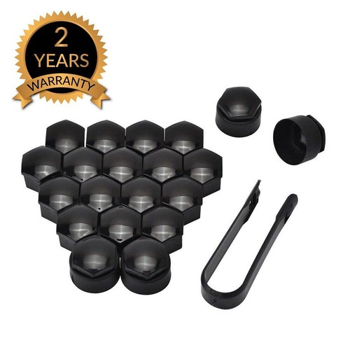 20x 17mm nero dadi - ruota, tappi