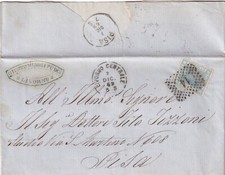 S7015-TOSCANA, REGNO, LIVORNO CENTRALE X PISA, NUMERALE A PUNTI, A FITO TIZZONI