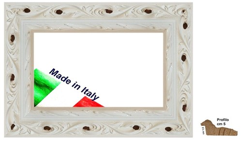 Cornice legno bianca - in,
