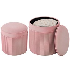 HOMCOM Set 2 Pouf Impilabili