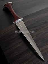 Coltello Pugnale Dezen Medievale Premium Forgiato a Mano J2 Acciaio Caccia Battaglia Pronto