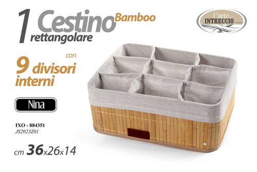 Organizer cestino cesta bamboo - organizer,