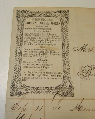 Antica fattura 1855 birmingham - antica,