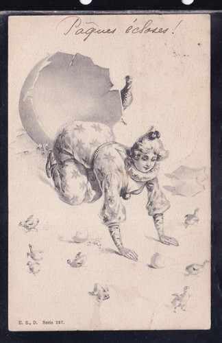 Cartolina francese donna che - francese,