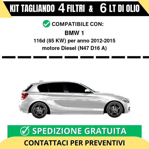 Tagliando per bmw 116d kw - 116d, 85