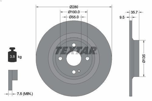 Disco freno textar 92320003 - 1x,
