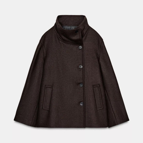 Cappotto corto lana marrone