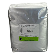 KG. 5 ACIDO CITRICO PURO E330, ANTICALCARE - BRILLANTANTE - AMMORBIDENTE