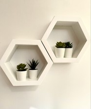 Mensola legno esagonale fatta a mano design Minimal moderna ( 1 Esagono )