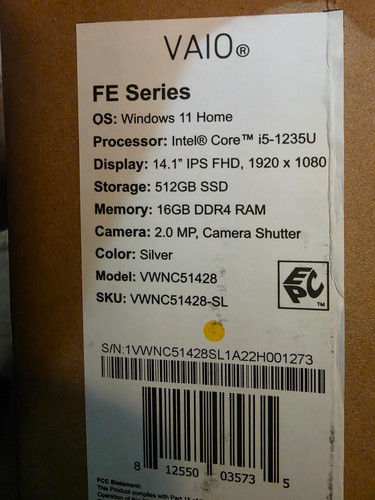 Notebook vaio fe series - fe,