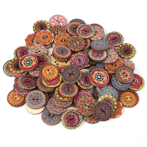 100 pcs bottoni - bottoni, legno