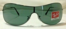 OCCHIALI DA SOLE UOMO RAY BAN RB3211 SCUDO ARGENTO METALLO LENTI VERDI NUOVI CON ETICHETTE