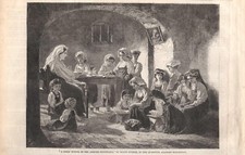 Stampa antica ABRUZZO UNA SCUOLA di MONTAGNA 1861 Antique print