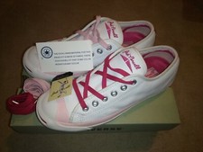 CONVERSE JACK PURCELL JP Sneakers Basse pelle Uomo / Donna 37 Bianche  Rosa RARE
