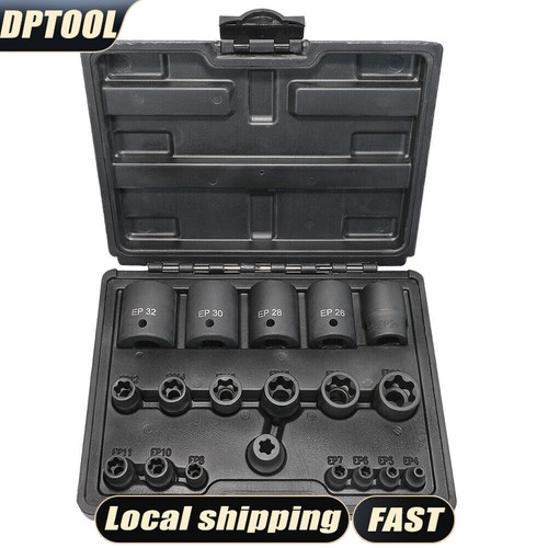 19pc torx socket - e, set