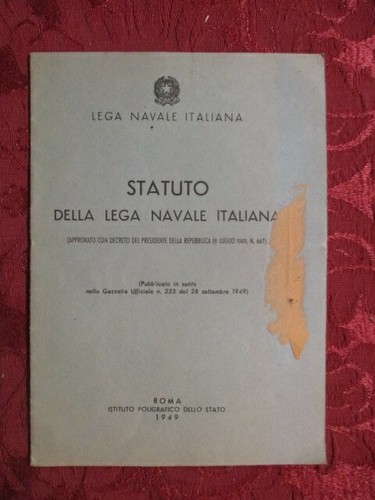 Lega navale italiana - lega, statuto