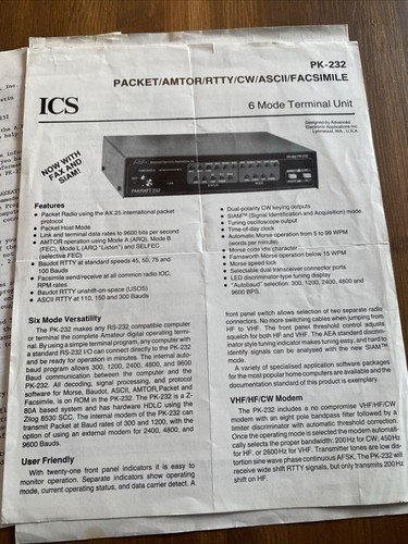 Ics 232 volantino manuale - ics, pk-232