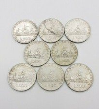 Caravelle 500 Lire argento lotto 8 pezzi 1958 1959 1960 1961 Repubblica Italiana