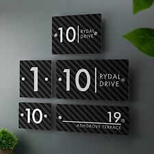 Insegna Numero Civico Stampata Effetto CARBONIO - Fibra di Carbonio Acrilico