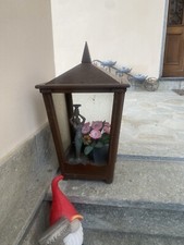 Coppia lanterne Antiche Legno Vetro Lanterna provenienti Da castello Lampada 2