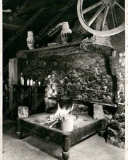 1955c TRICESIMO Cucina con Focolare friulano Folklore Friuli Udine Fotografia