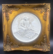 Quadro Medaglione placca murale stile Braga bassorilievo resina di Marmo