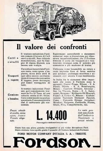 Pubblicita 1928 fordson - pubblicita',