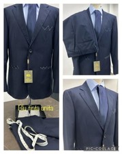 ABITO UOMO SARTORIALE MADE IN ITALY BLU LANA TASMANIA  46 A 60 AUTUNNO INVERNO