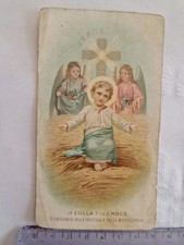 Santino Holy Card Gesù Bambino la Culla e la Croce PG258