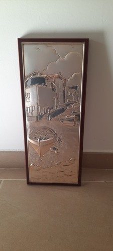 Quadro lamina argento 850 - , su
