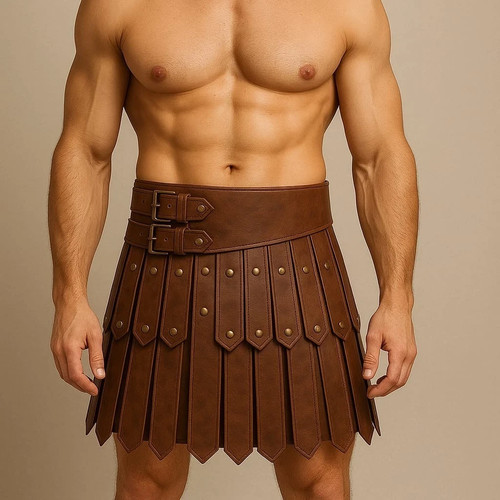 Kilt gladiatore pelle gonna - kilt,