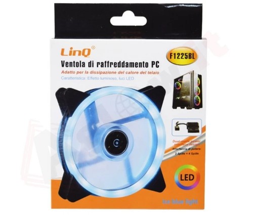 Ventola 120 led blu - pc,