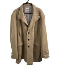 Men's Zara Camel Pea Coat Size
