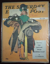 The Saturday Evening Post- May 3, 1941-Norman Rockwell- Cover Only  "Coat Check"