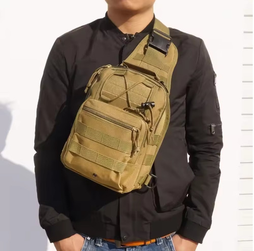 Borsa beige tattica sul - , petto