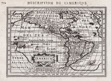 America Nord Sud Continente Amerique Amerika Carta Mappa Bertius Hondius
