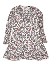 Abito donna ZARA linea A UK 10 piccolo grigio floreale cotone AJ67