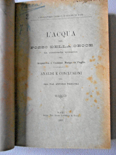 Troccoli acqua del - ,l'acqua,