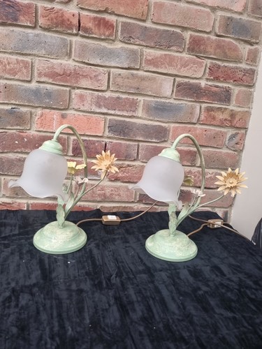 Coppia lampade tavolo verde - coppia,