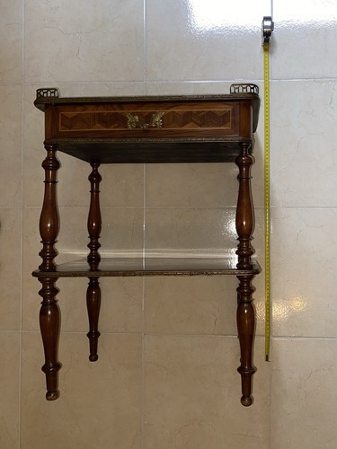 Antico tavolino intarsiato - tavolino,