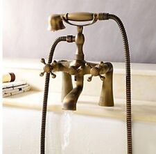 Rubinetto miscelatore lavabo rubinetto doccia manuale 2 fori ottone anticato