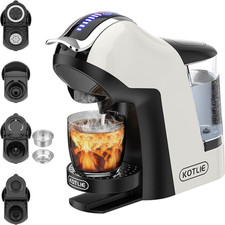EM-308A Macchina Multifunzione 5 in 1 per Caffè Macinato, Capsule, ESE (44Mm), T