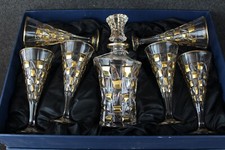 SET 6 BICCHIERI, VETRO DORATO