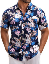 Camicie Hawaiane Da Uomo Camicie Estive a Maniche Corte Camicia Floreale Tropica