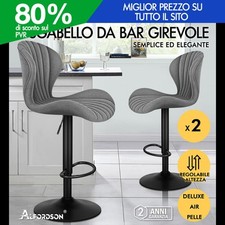 ALFORDSON 2x Sgabelli da Bar Alzata a Gas Tessuto Sedie Cucina Girevole Stella 