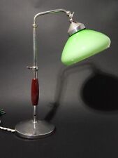 ANTICA LAMPADA TAVOLO  SCRIVANIA ART DECO MINISTERO PARALUME VETRO VERDE OPALINO