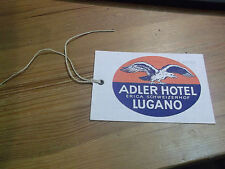 ETICHETTA VALIGIA ADLER HOTEL LUGANO ERICA SCHWEIZERHOF ORIGINALE 100% 19-56