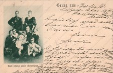 DEUTSCHLAND 1897 Gruss aus Berlin Gott schutze unser Kaiser haus Postkarte