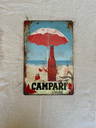 Insegna metallo campari - in,